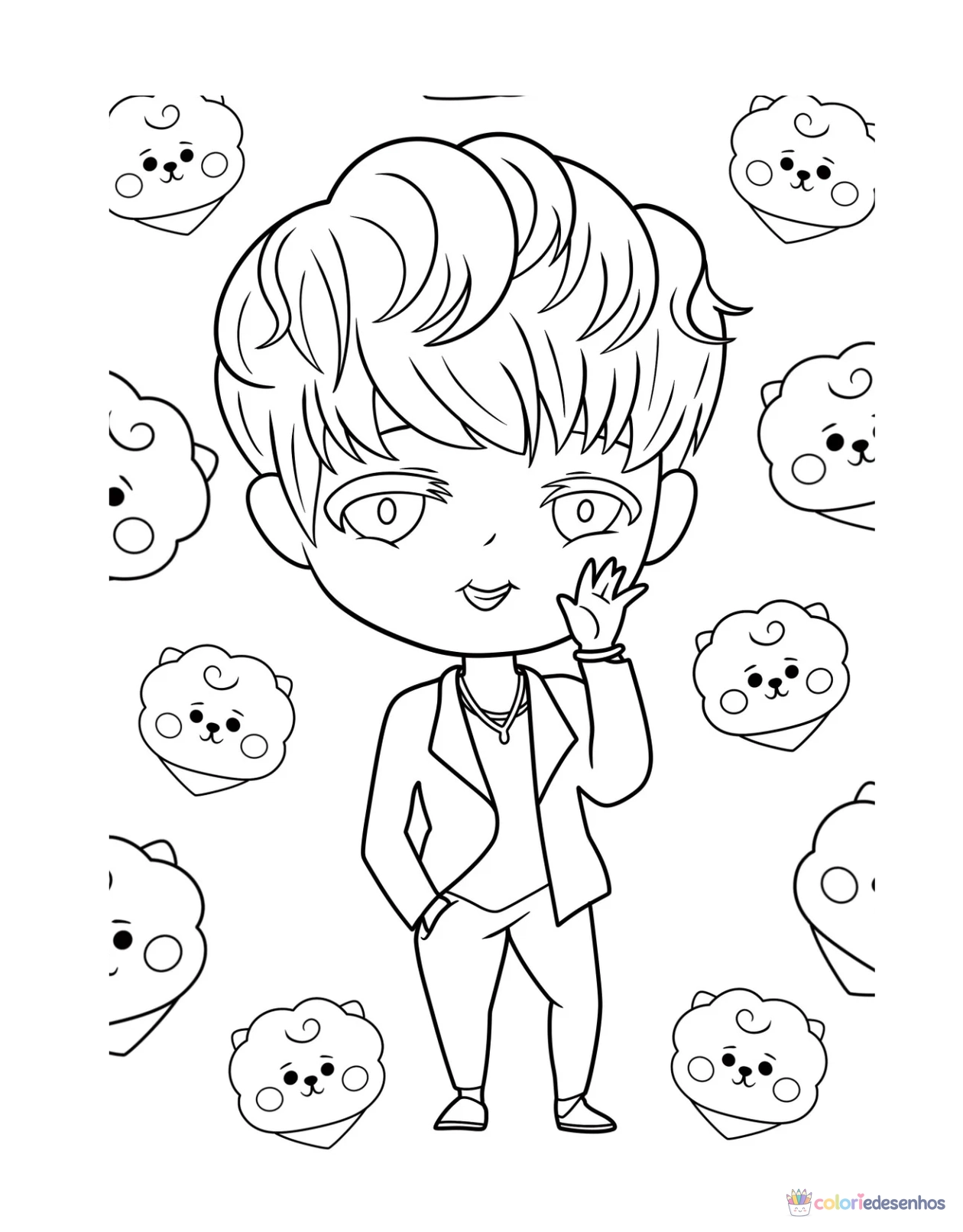 BTS para colorir