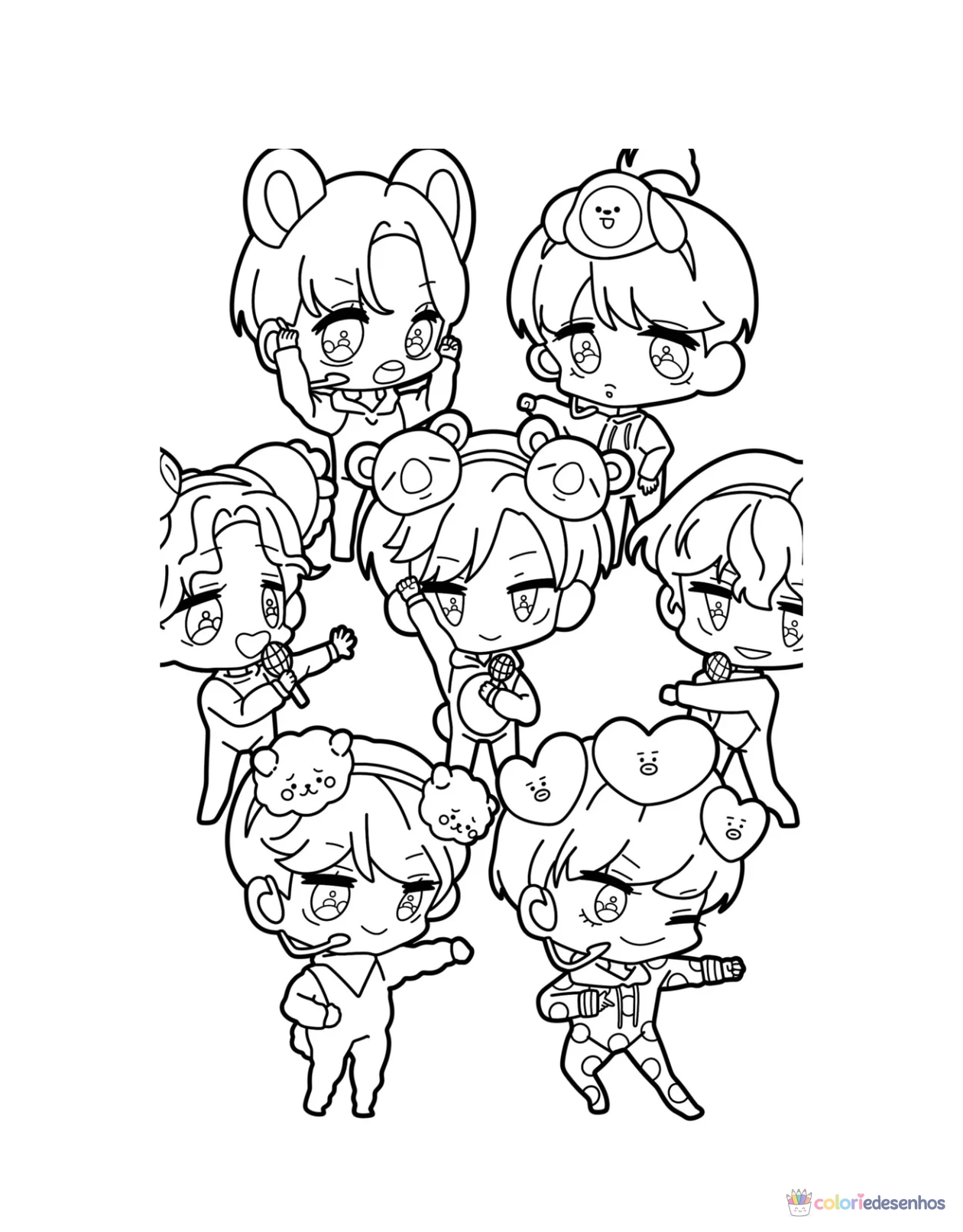 BTS para colorir
