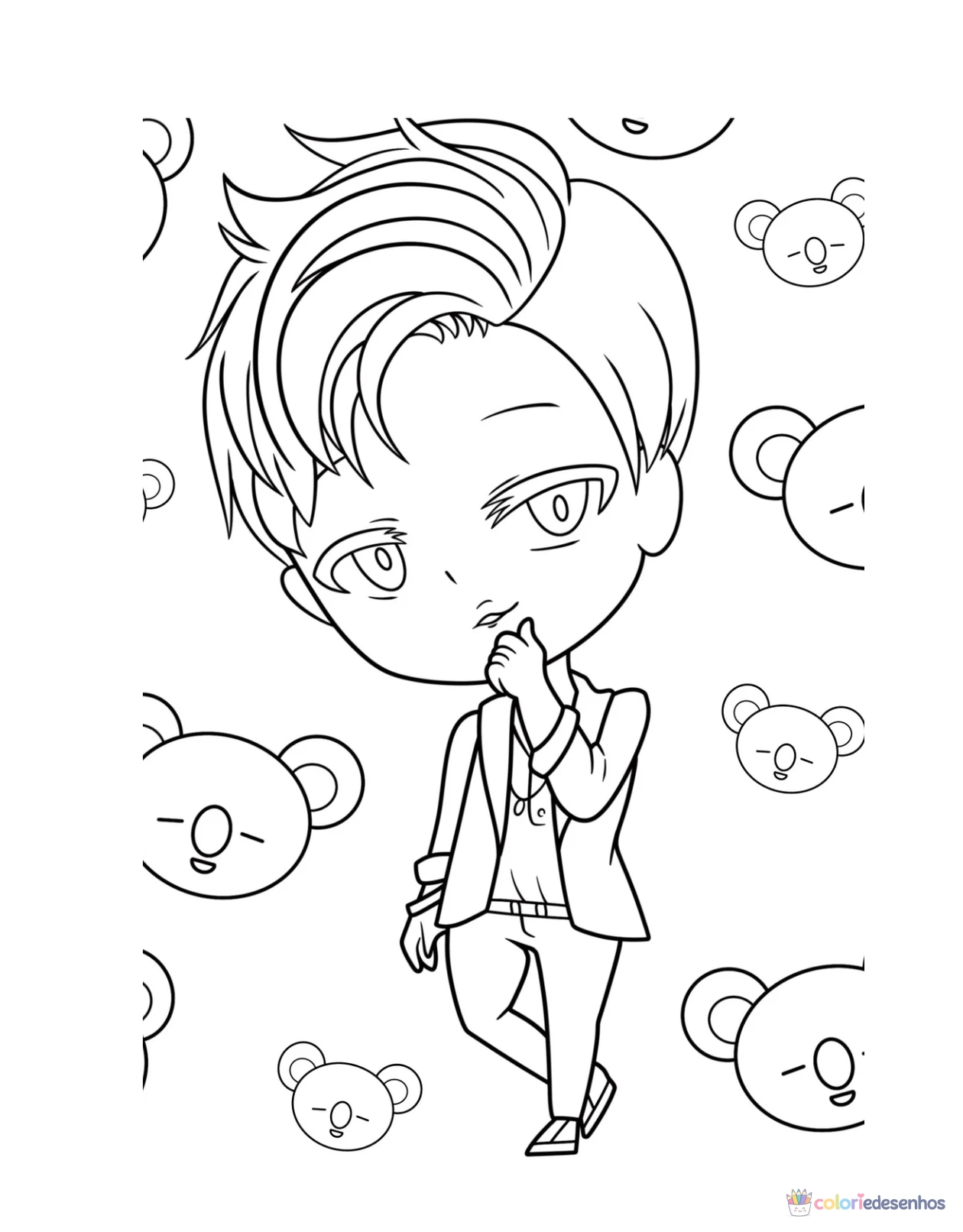 BTS para colorir