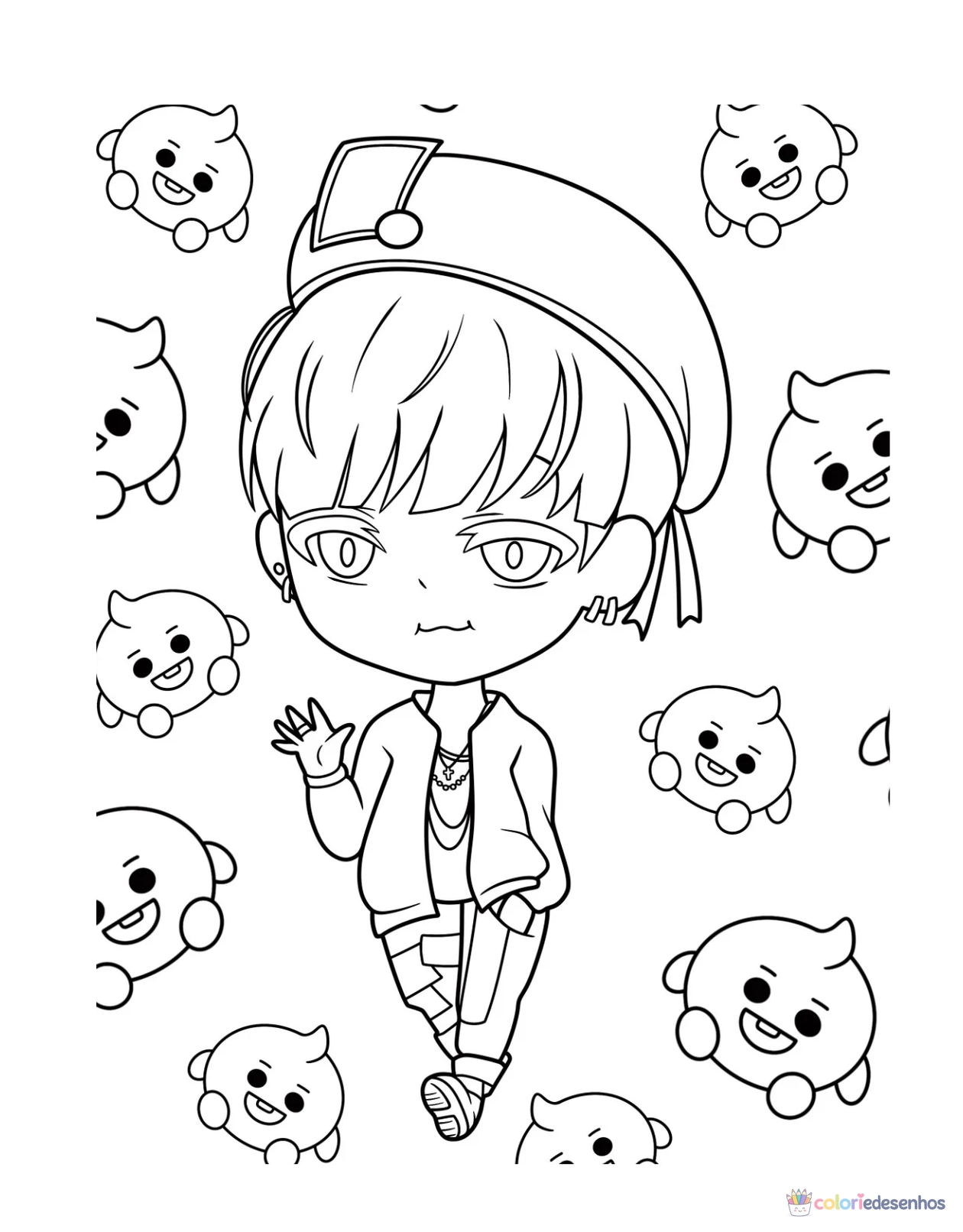 BTS para colorir