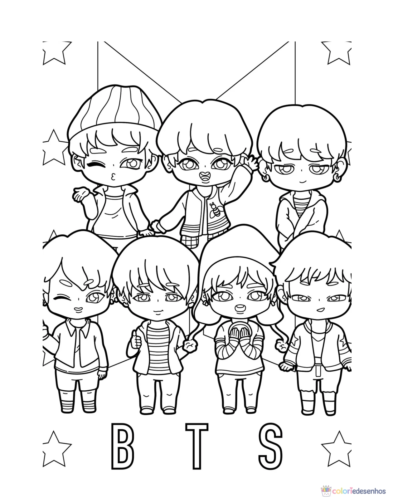 BTS para colorir