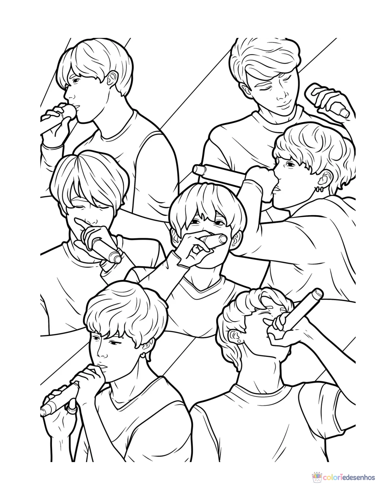 BTS para colorir