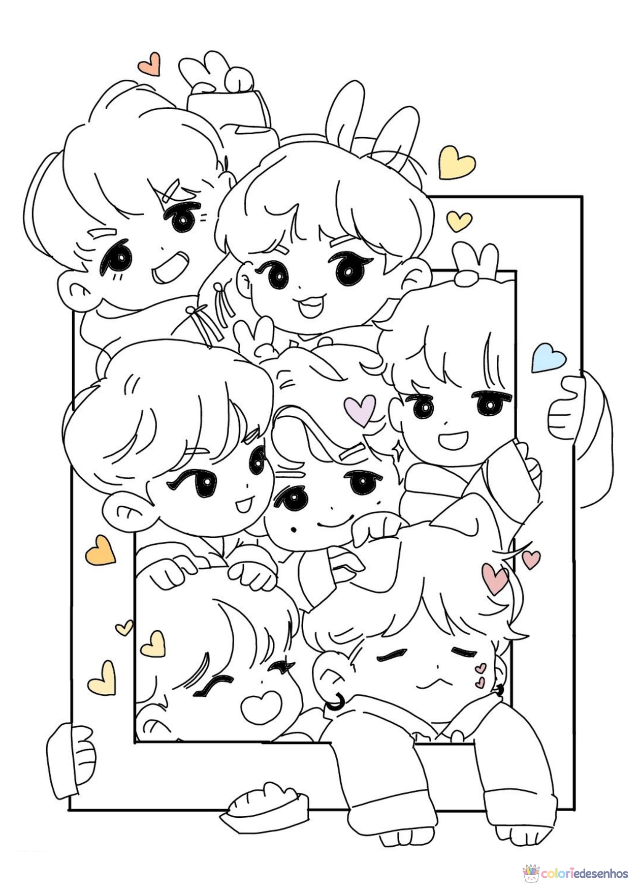 BTS para imprimir e colorir para colorir