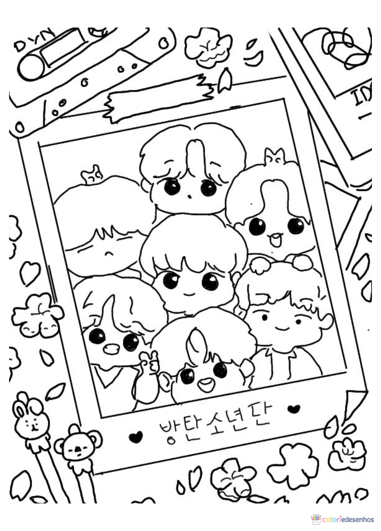 BTS para imprimir e colorir para colorir