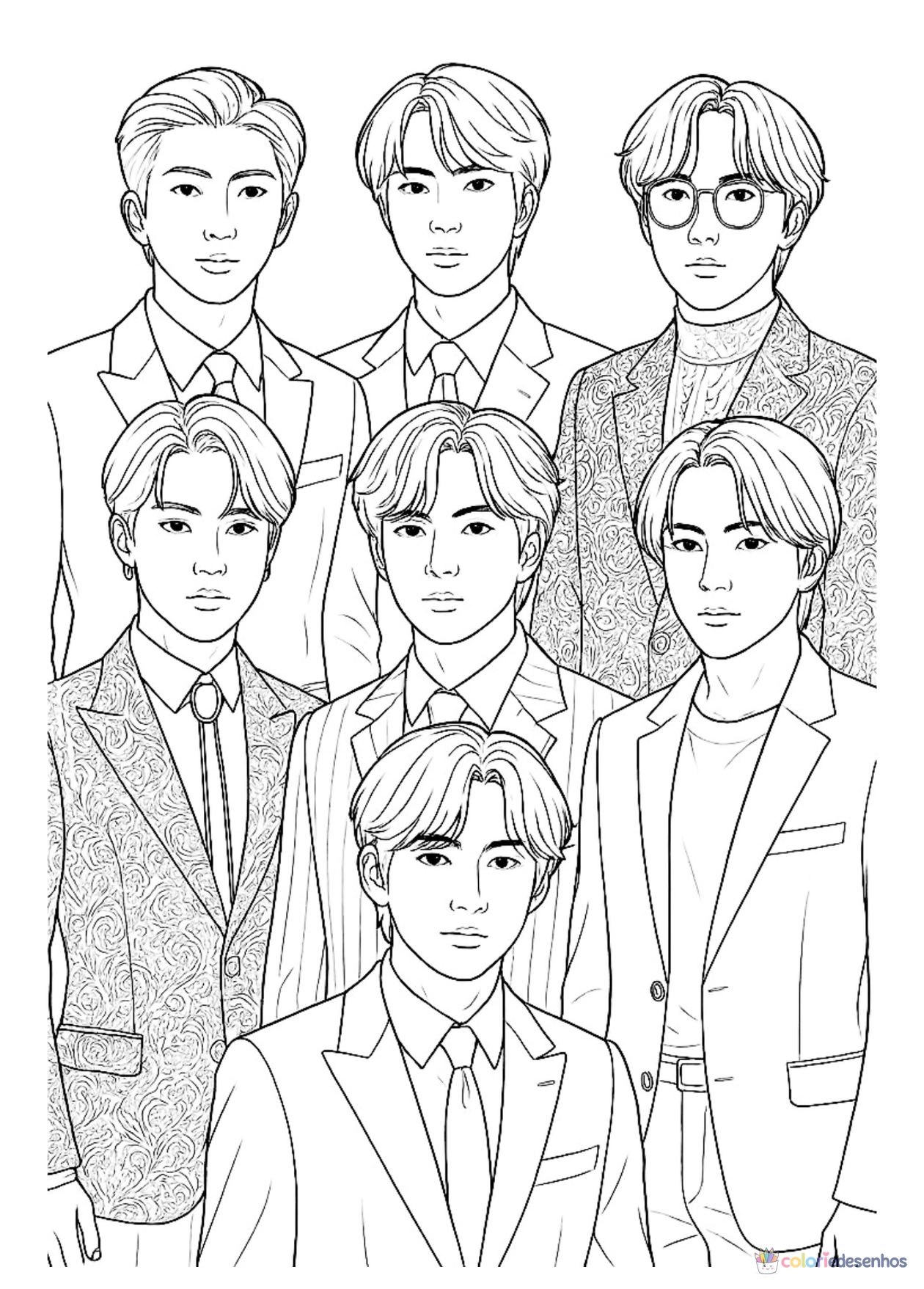 BTS para imprimir e colorir para colorir