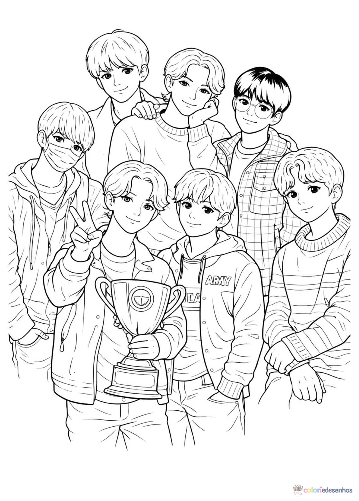 BTS para imprimir e colorir para colorir