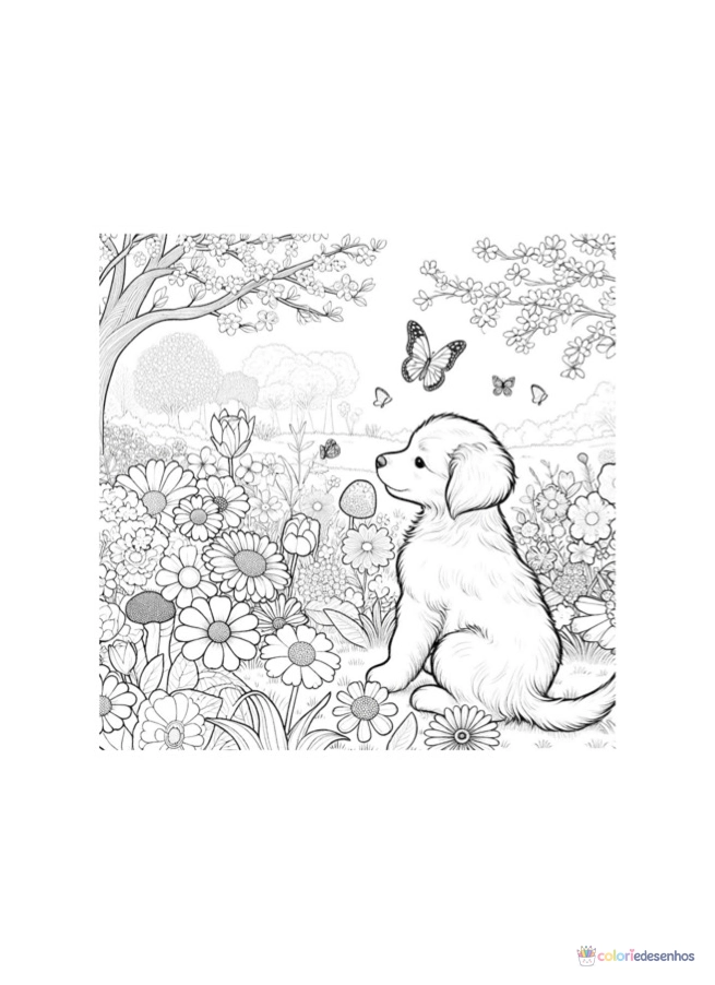 Desenhos de Cachorros para colorir