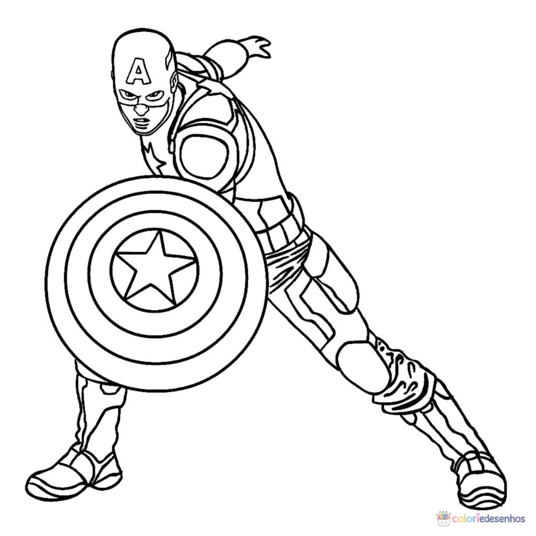Capitão América para colorir