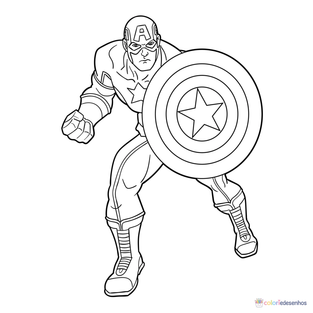 Capitão América para colorir