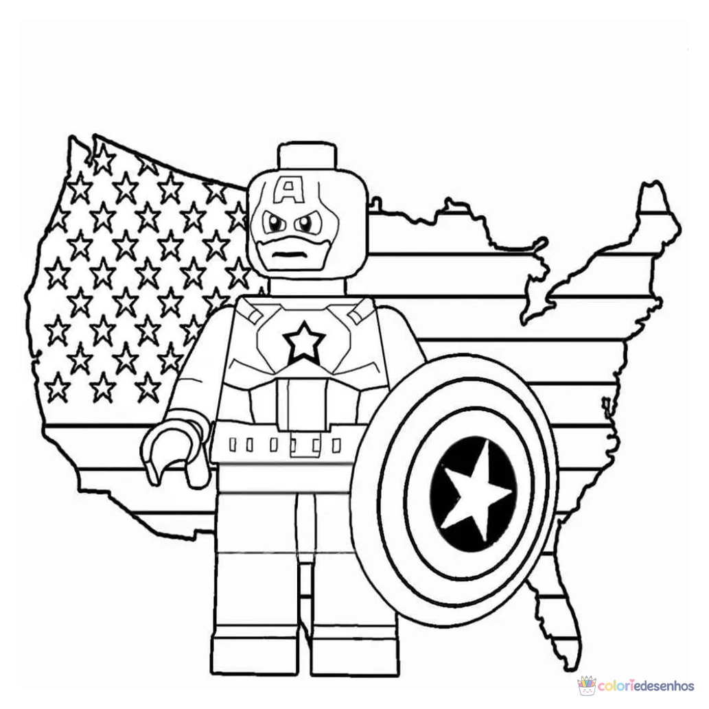 Capitão América para imprimir e colorir para colorir