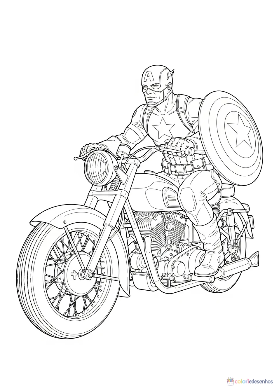 Capitão América para imprimir e colorir para colorir