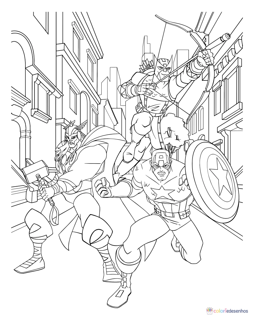 Capitão América para imprimir e colorir para colorir