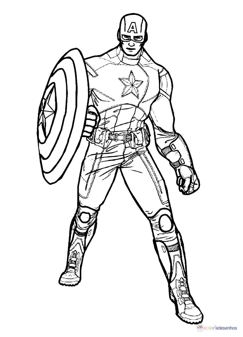 Capitão América para imprimir e colorir para colorir