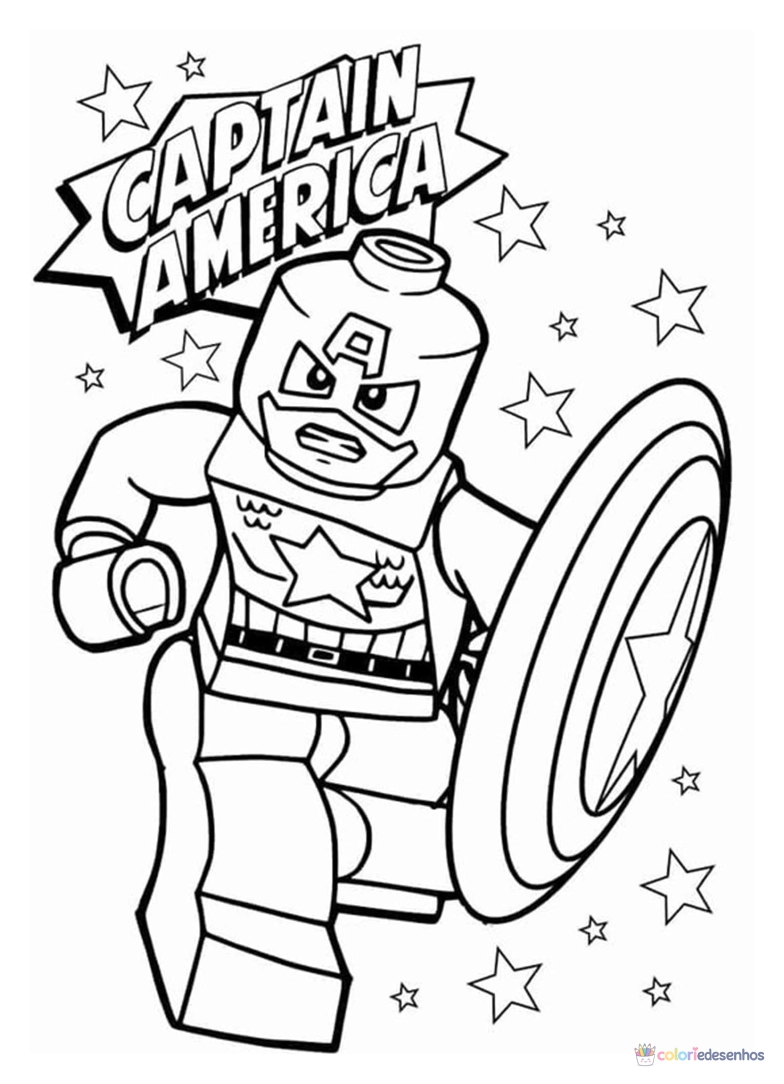 Capitão América para imprimir e colorir para colorir
