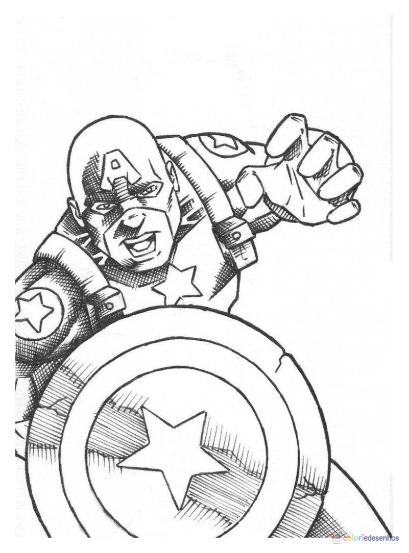 Capitão América para colorir