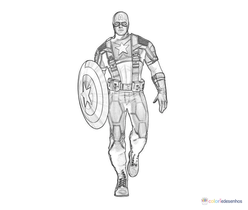 Capitão América para colorir