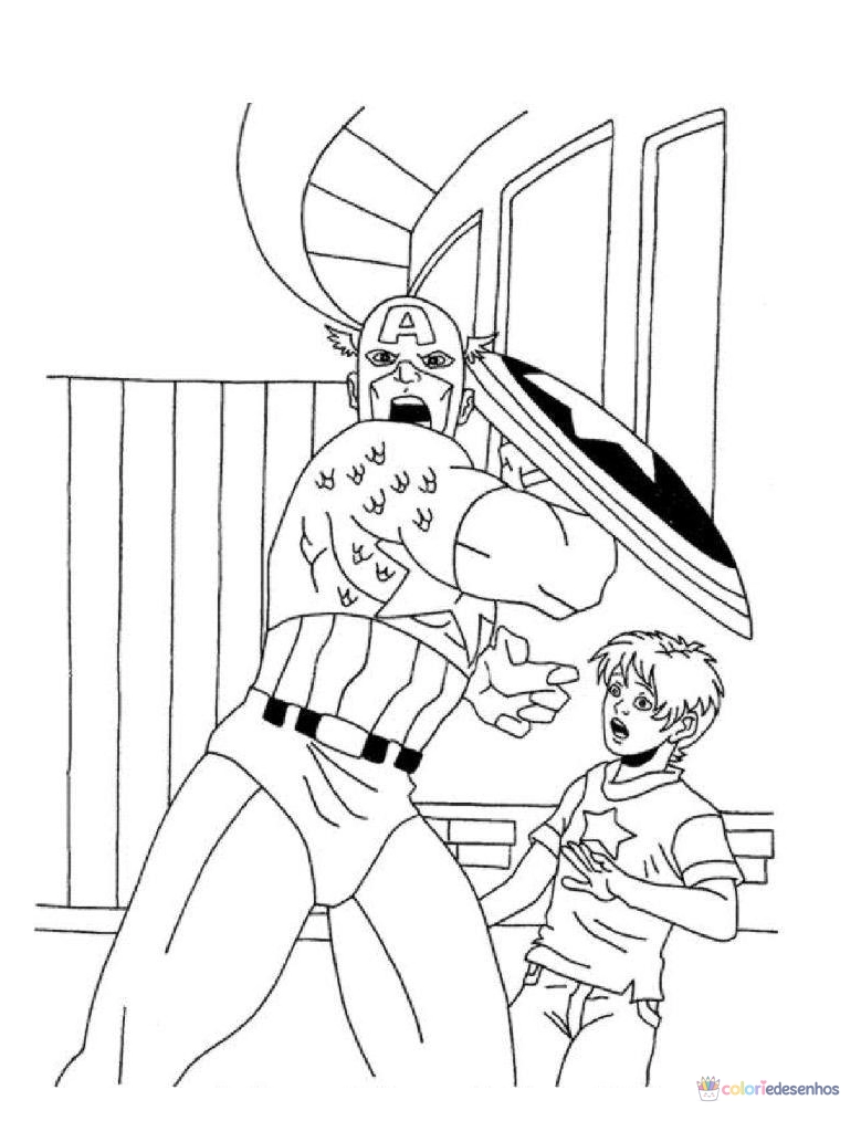 Capitão América para colorir