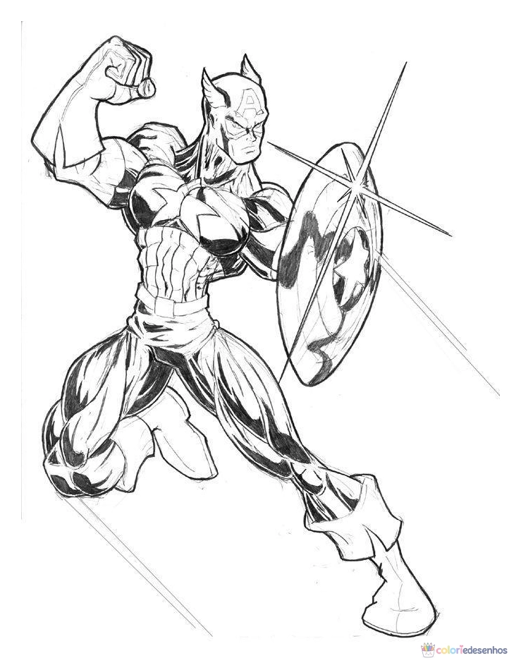 Capitão América para colorir