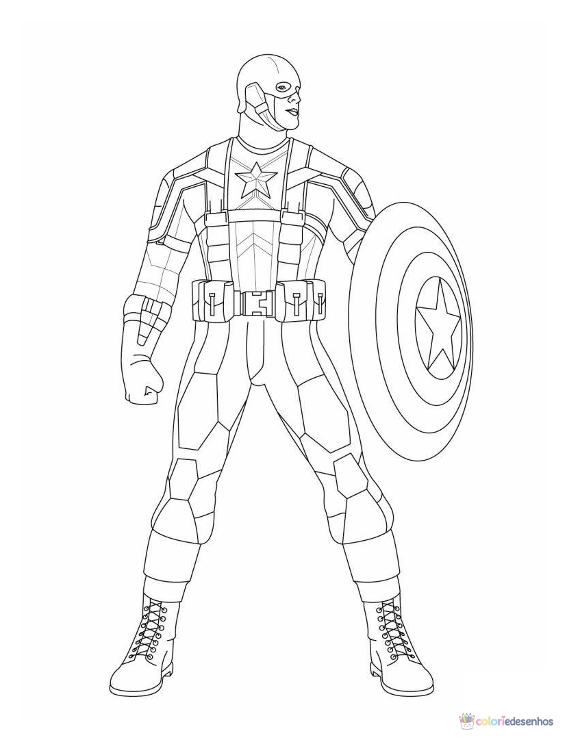 Capitão América para colorir
