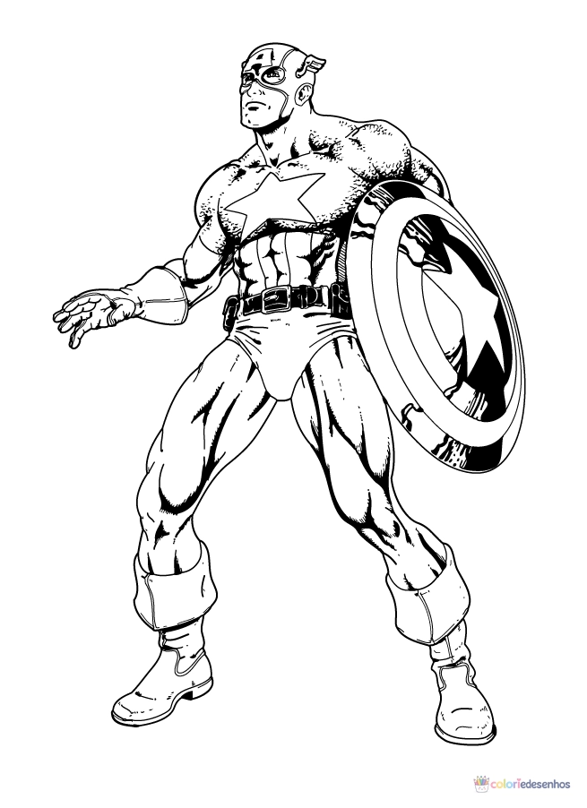 Capitão América para colorir