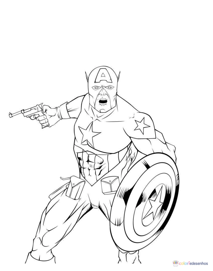 Capitão América para colorir