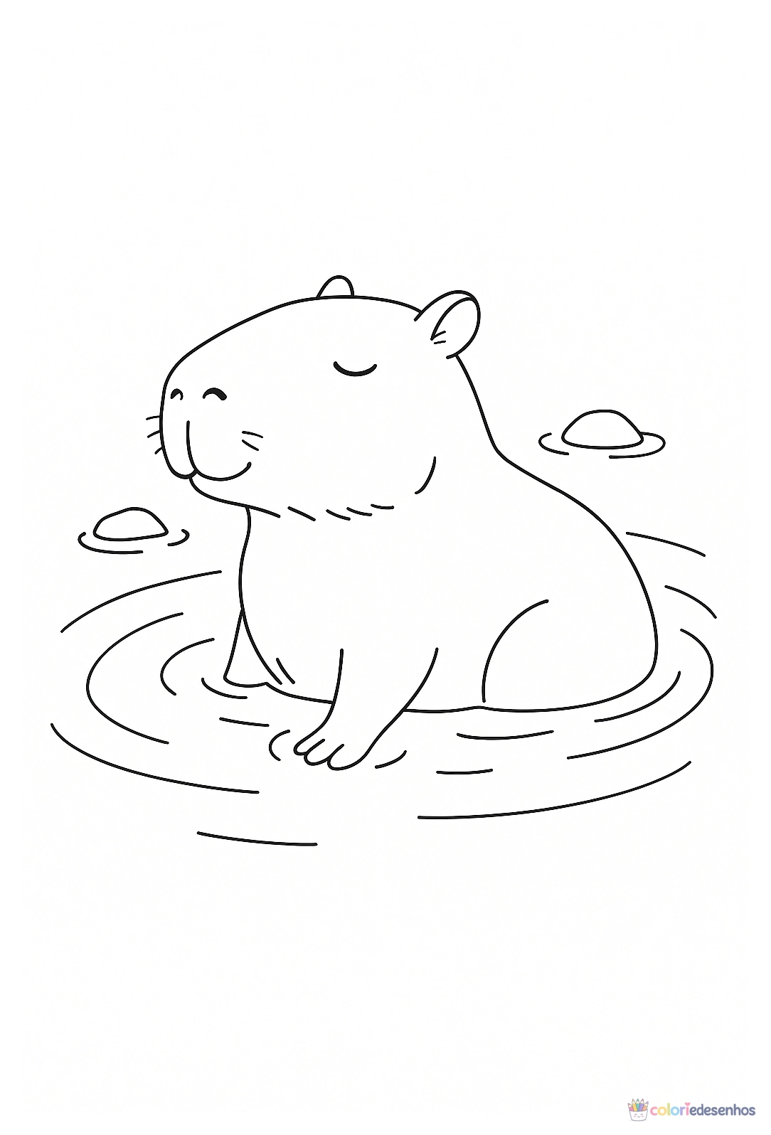 Capivara para colorir