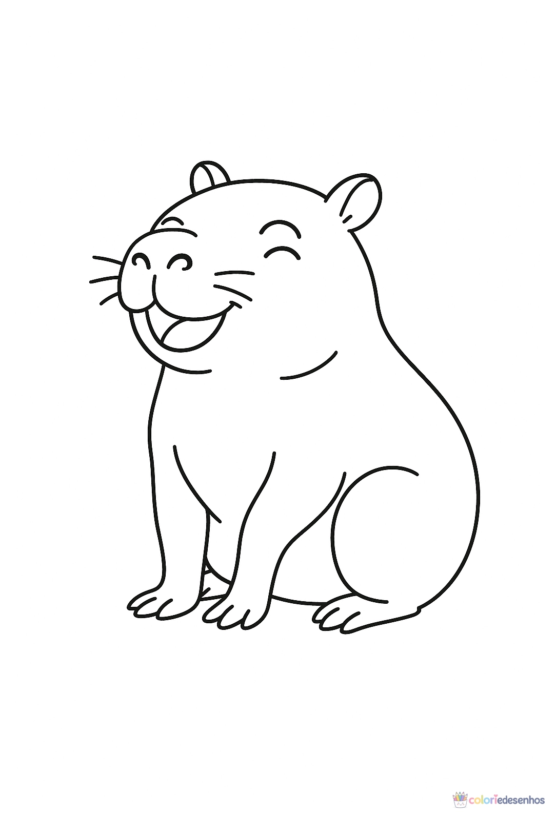 Capivara para colorir