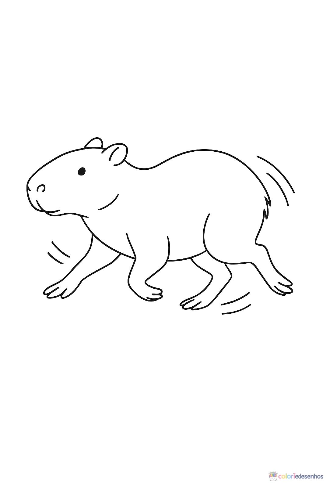 Capivara para colorir