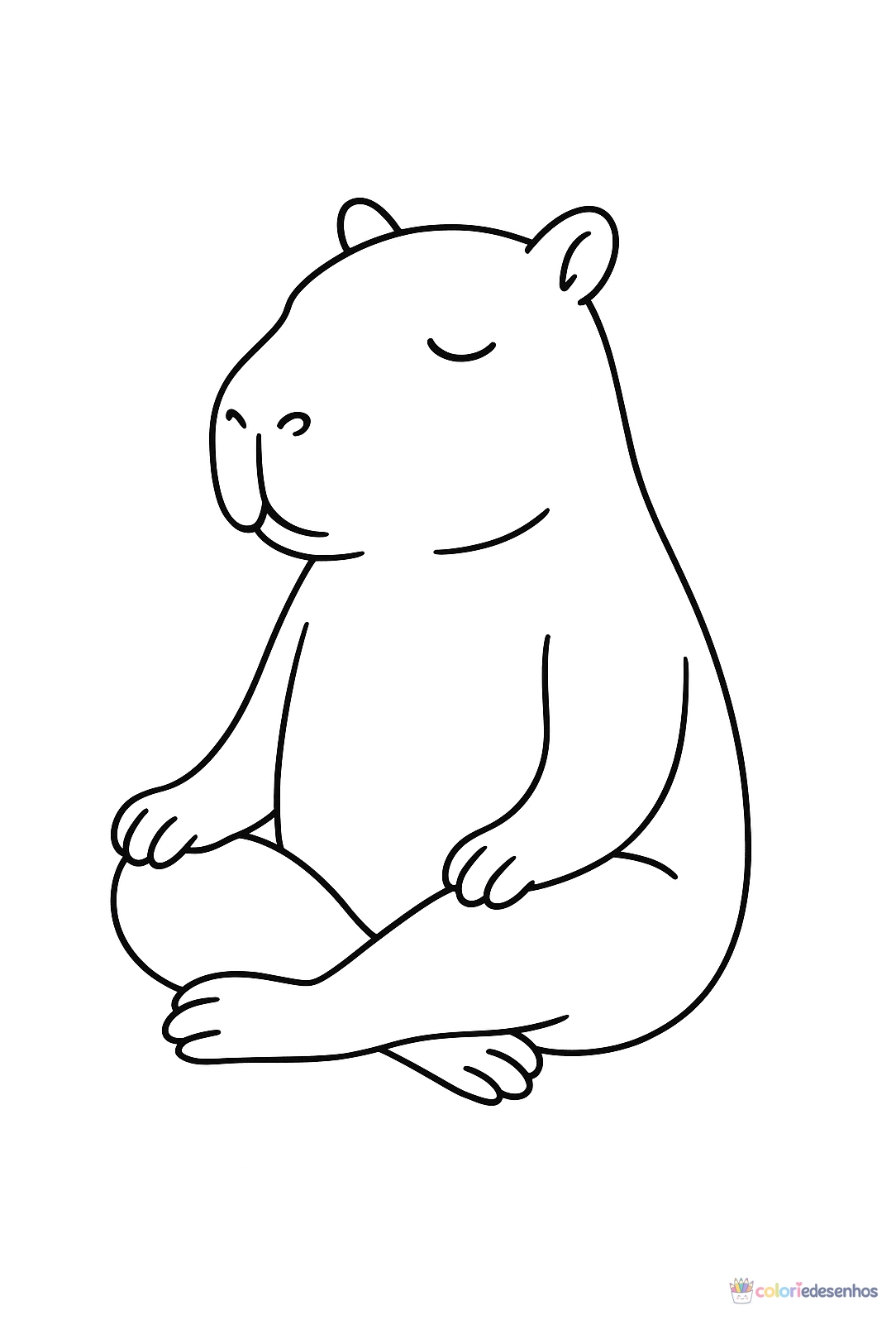 Capivara para colorir