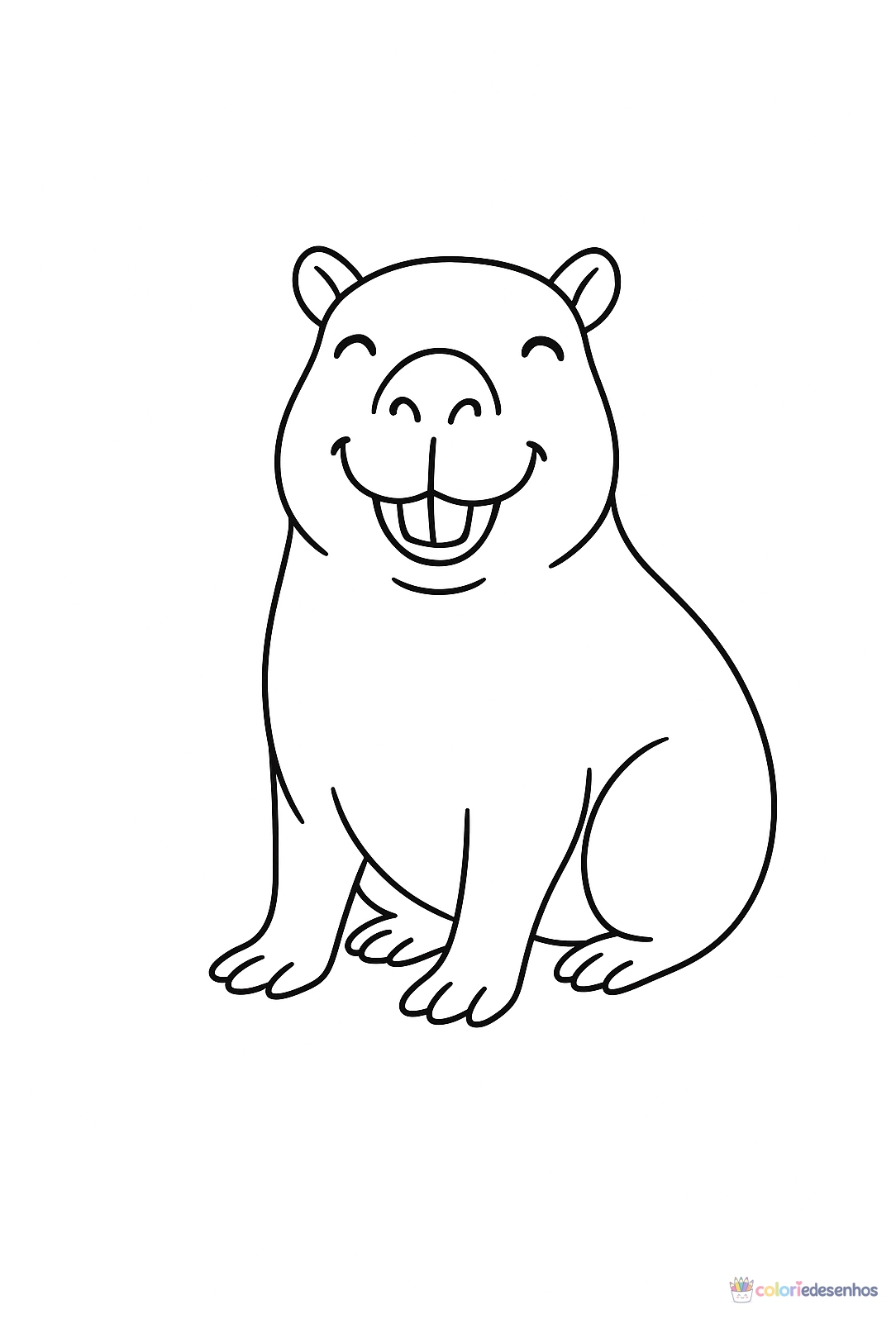 Capivara para colorir