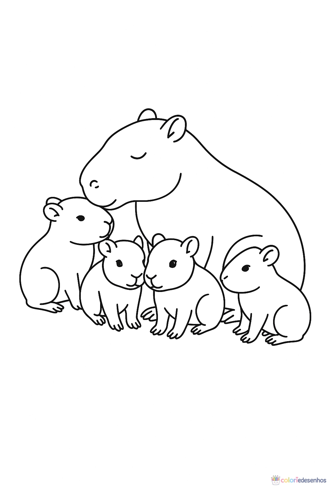 Capivara para colorir
