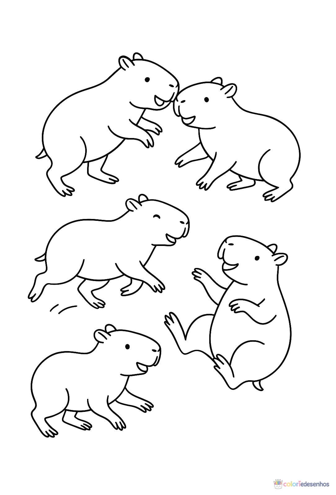 Capivara para colorir