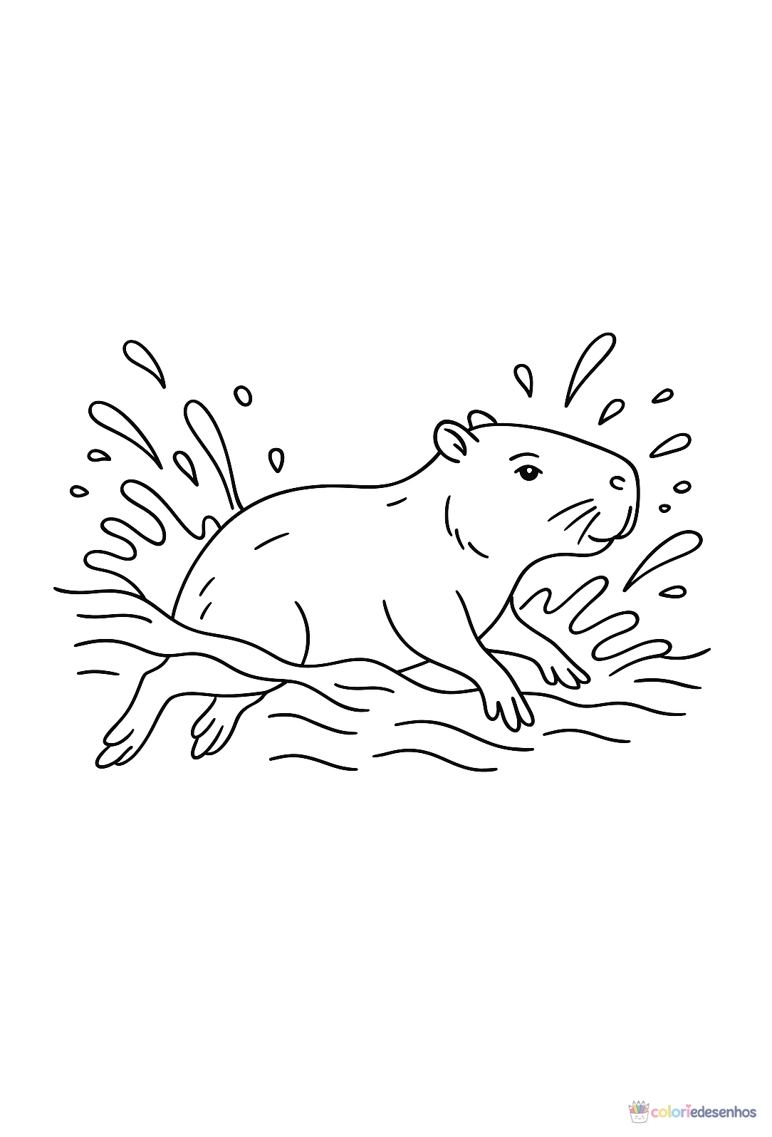 Capivara para colorir