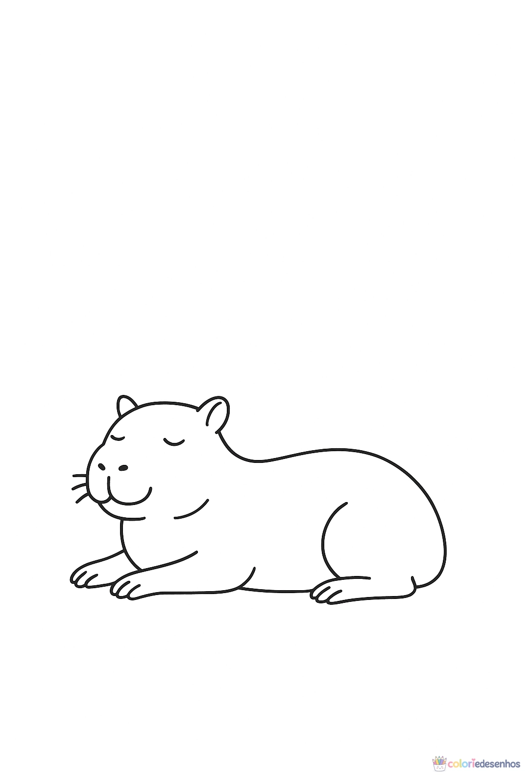 Capivara para colorir