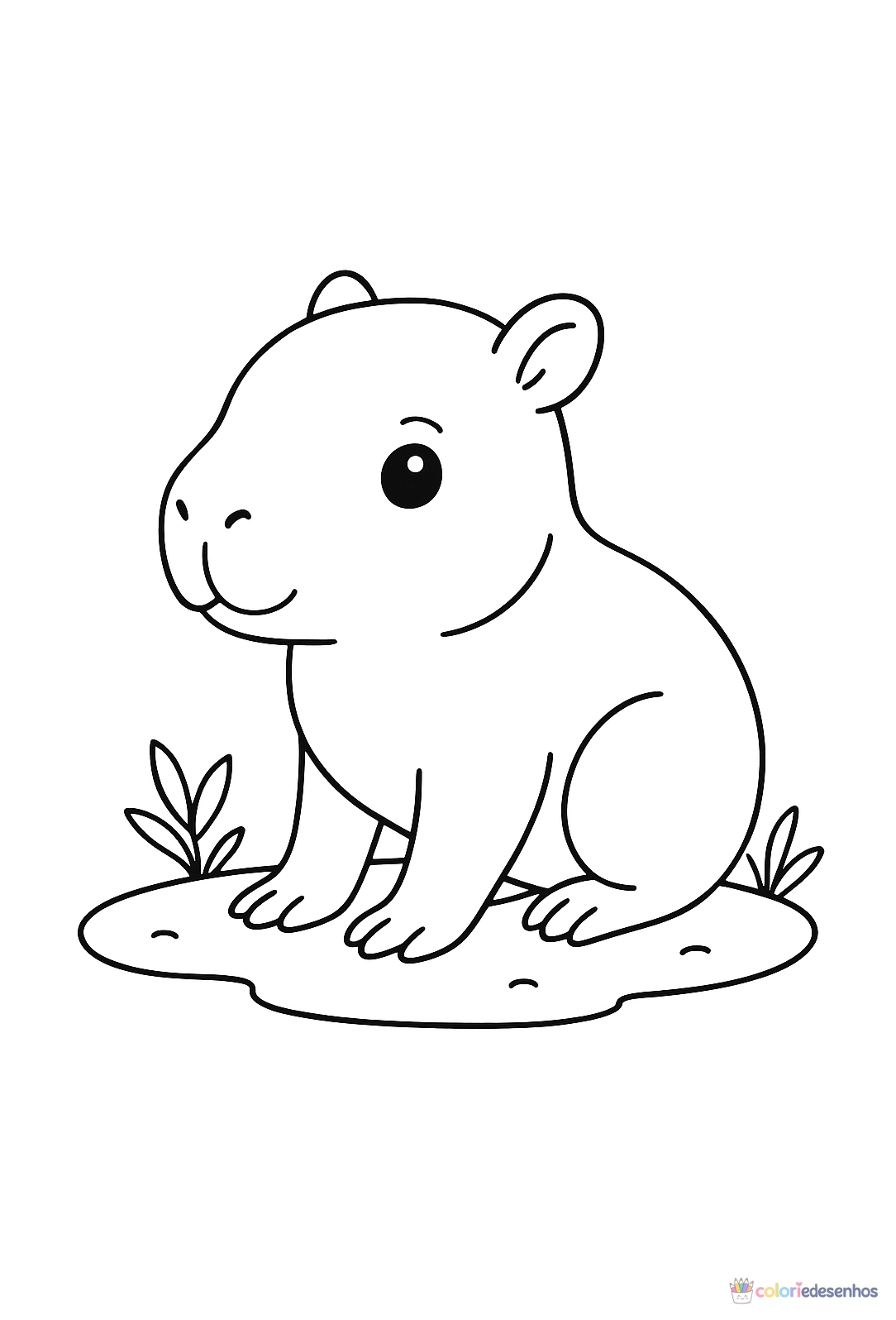 Capivara para colorir