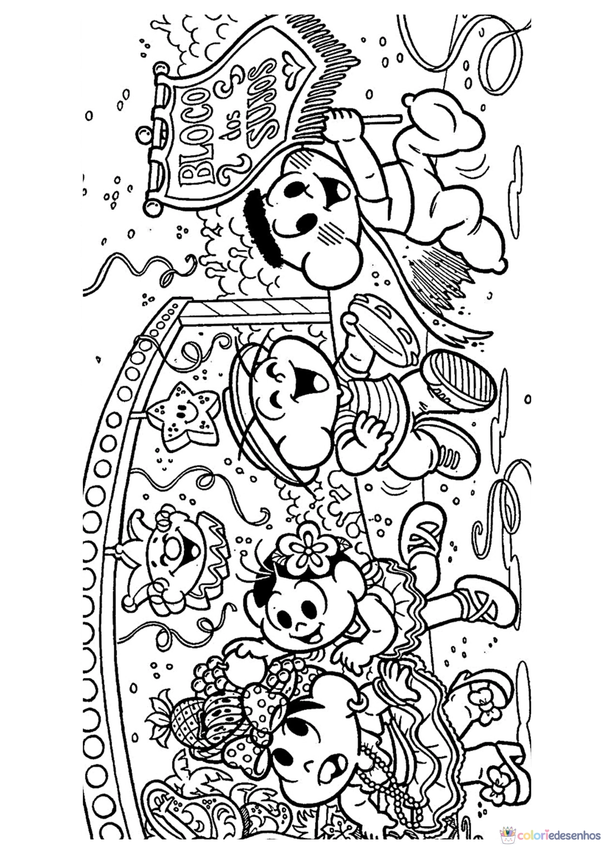 Carnaval para imprimir e colorir para colorir