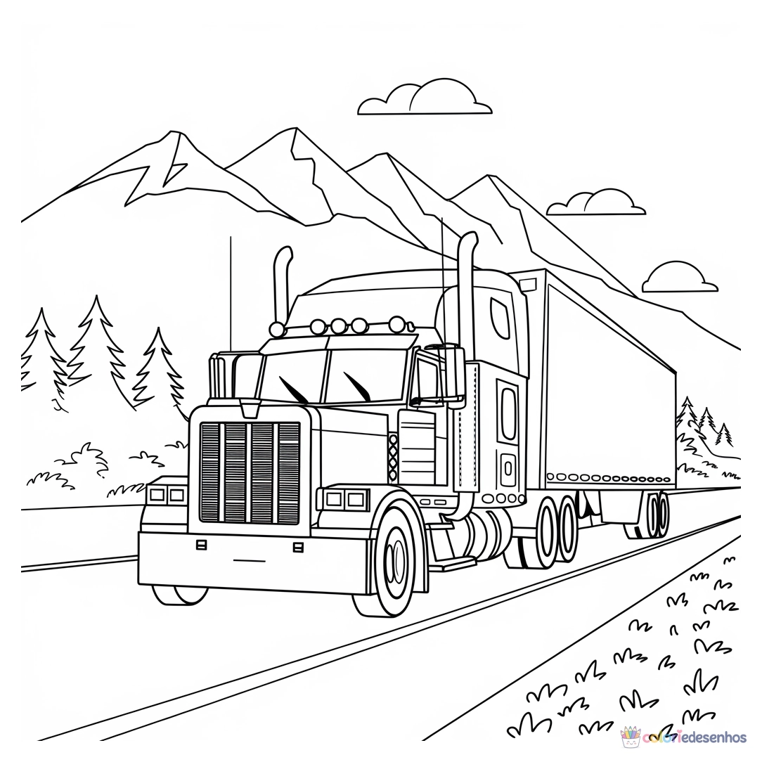 Carreta para colorir