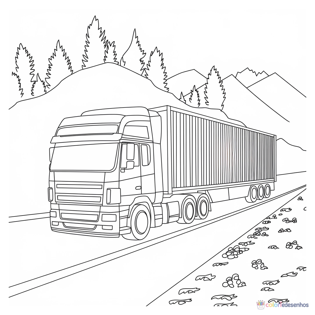 Carreta para colorir
