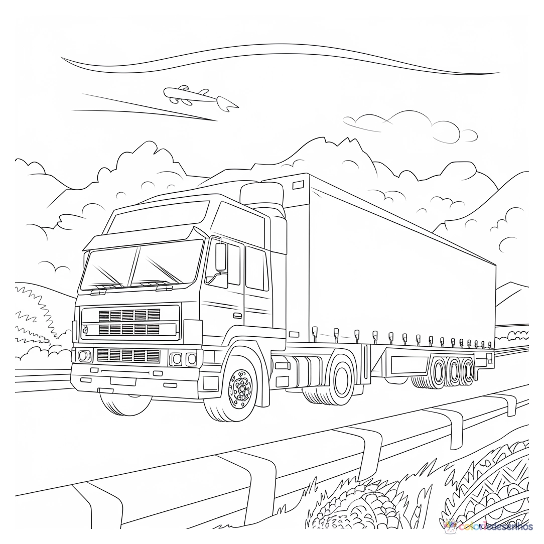 Carreta para colorir