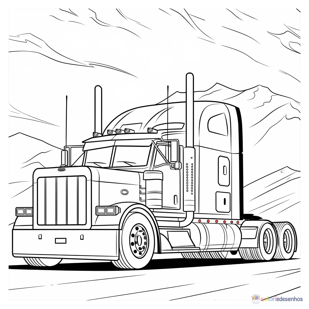 Carreta para colorir