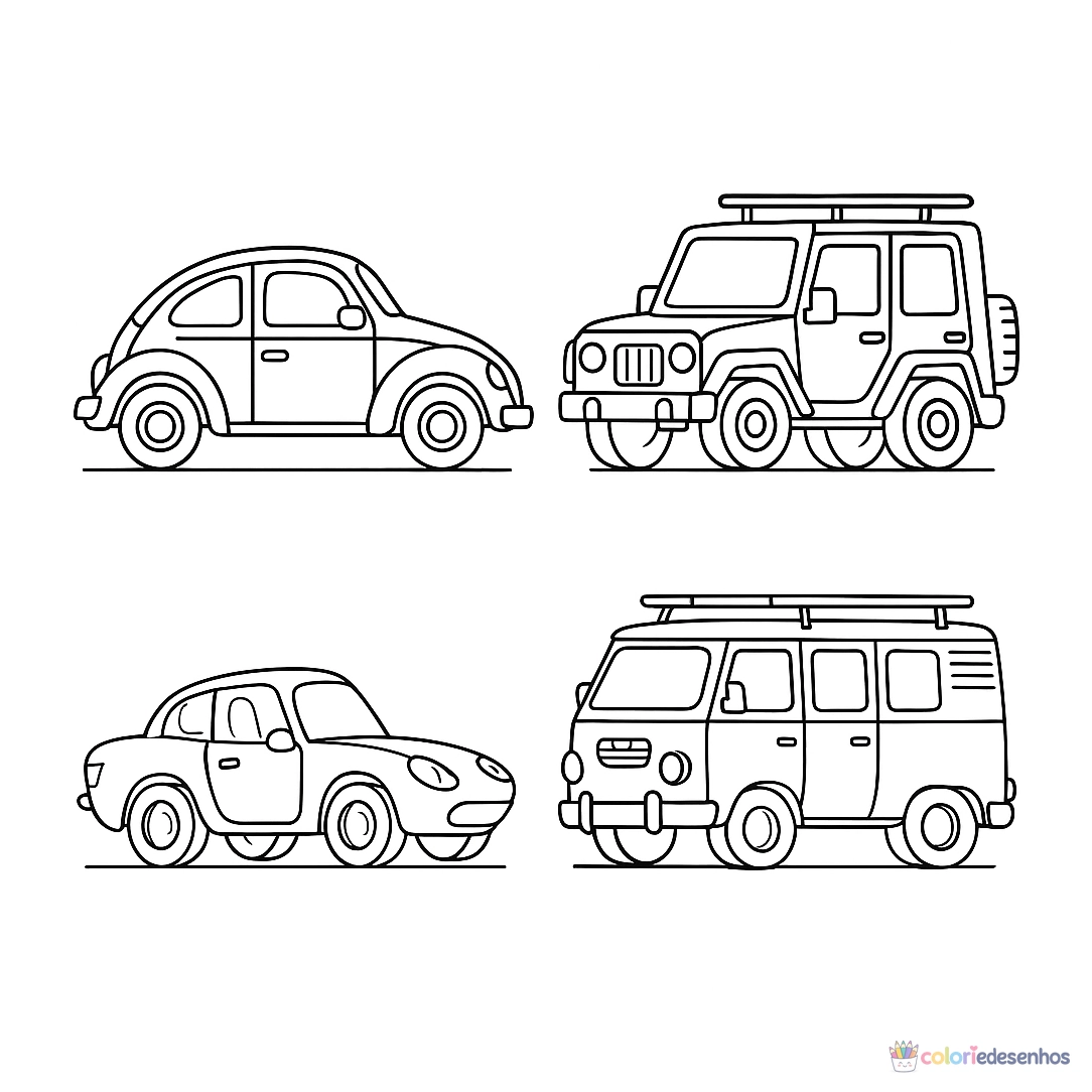 Carros para colorir