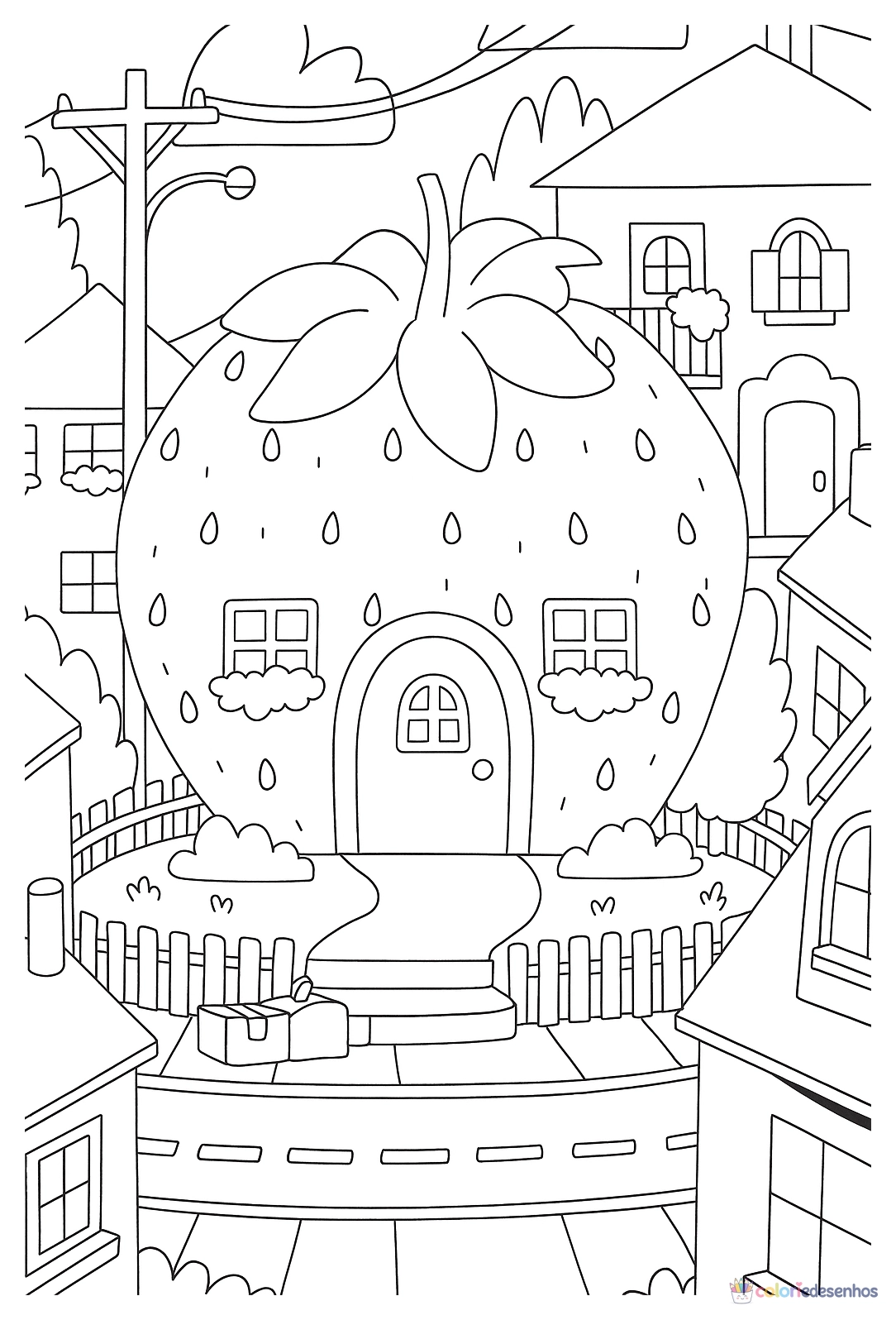 Casa para imprimir e colorir para colorir