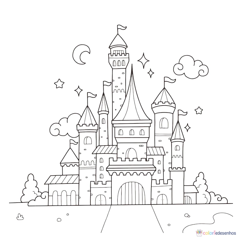 Desenhos de Castelos para colorir