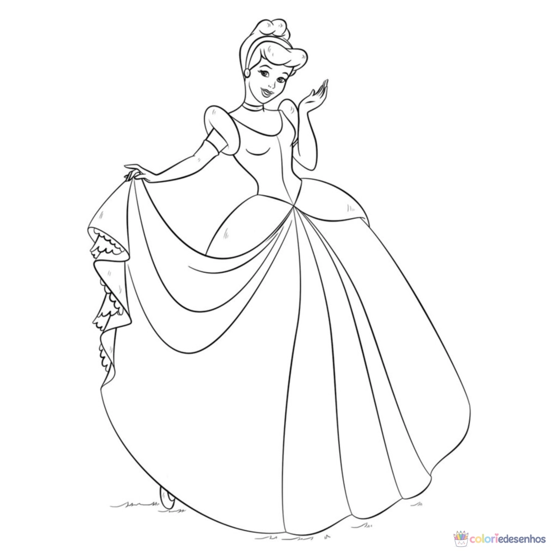 Cinderela para colorir