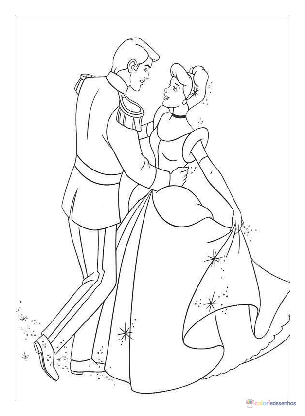 Desenhos de Cinderela para colorir