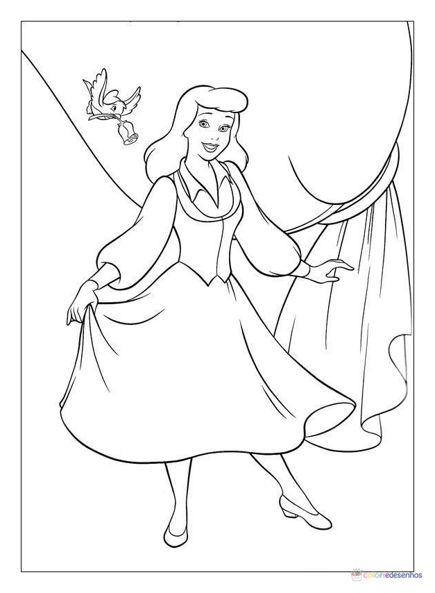 Cinderela para colorir