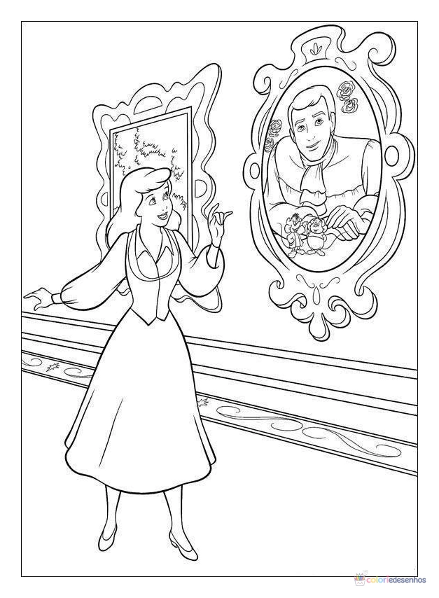 Cinderela para colorir