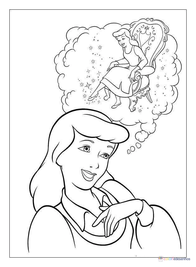 Cinderela para colorir