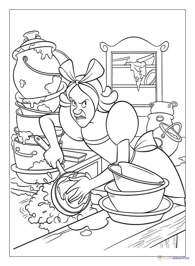Cinderela para colorir