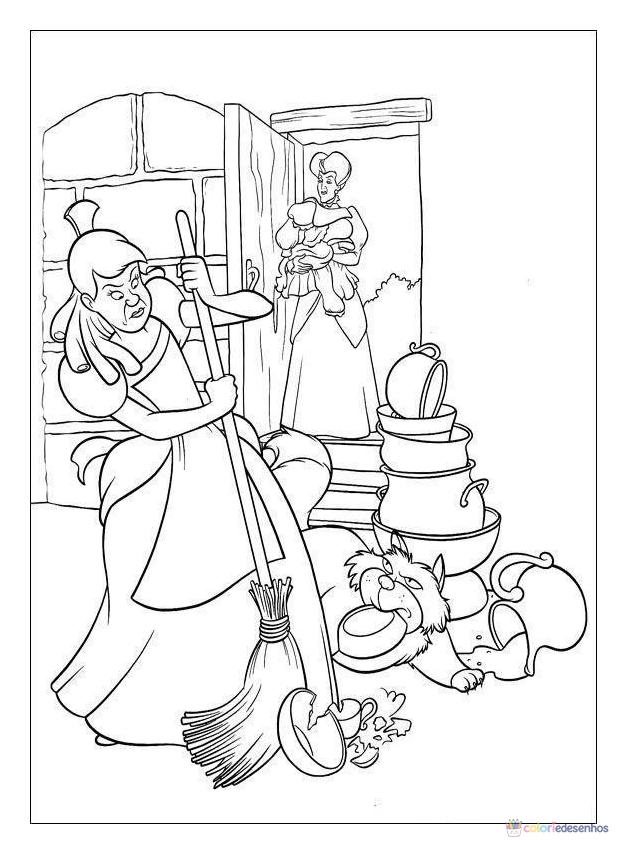 Cinderela para colorir